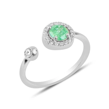 

Silver 925 Sterling Engagement Zircon Cubic Zirconia Adjustable Tall Ring