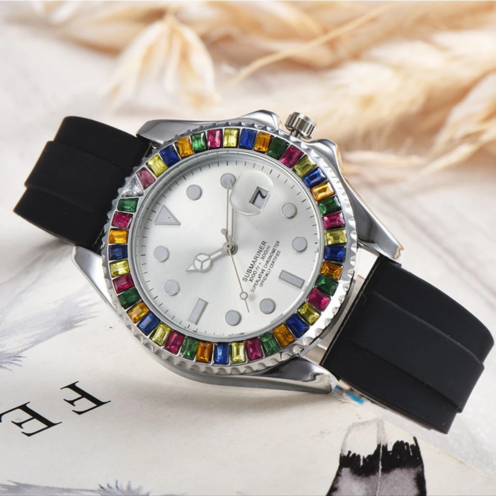 2019 винтажные мужские часы с цветным бриллиантом Ретро модные наручные