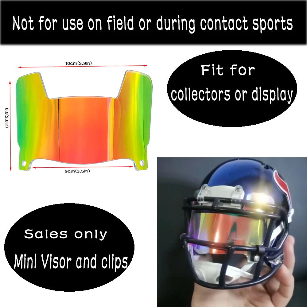 Football Visor Mini Visor American Mini Football Visor with Clips