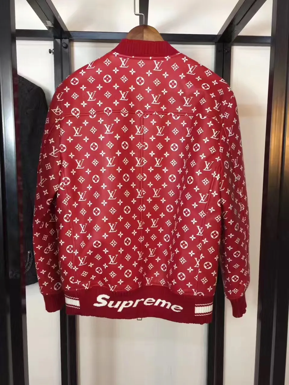 red supreme lv jacket