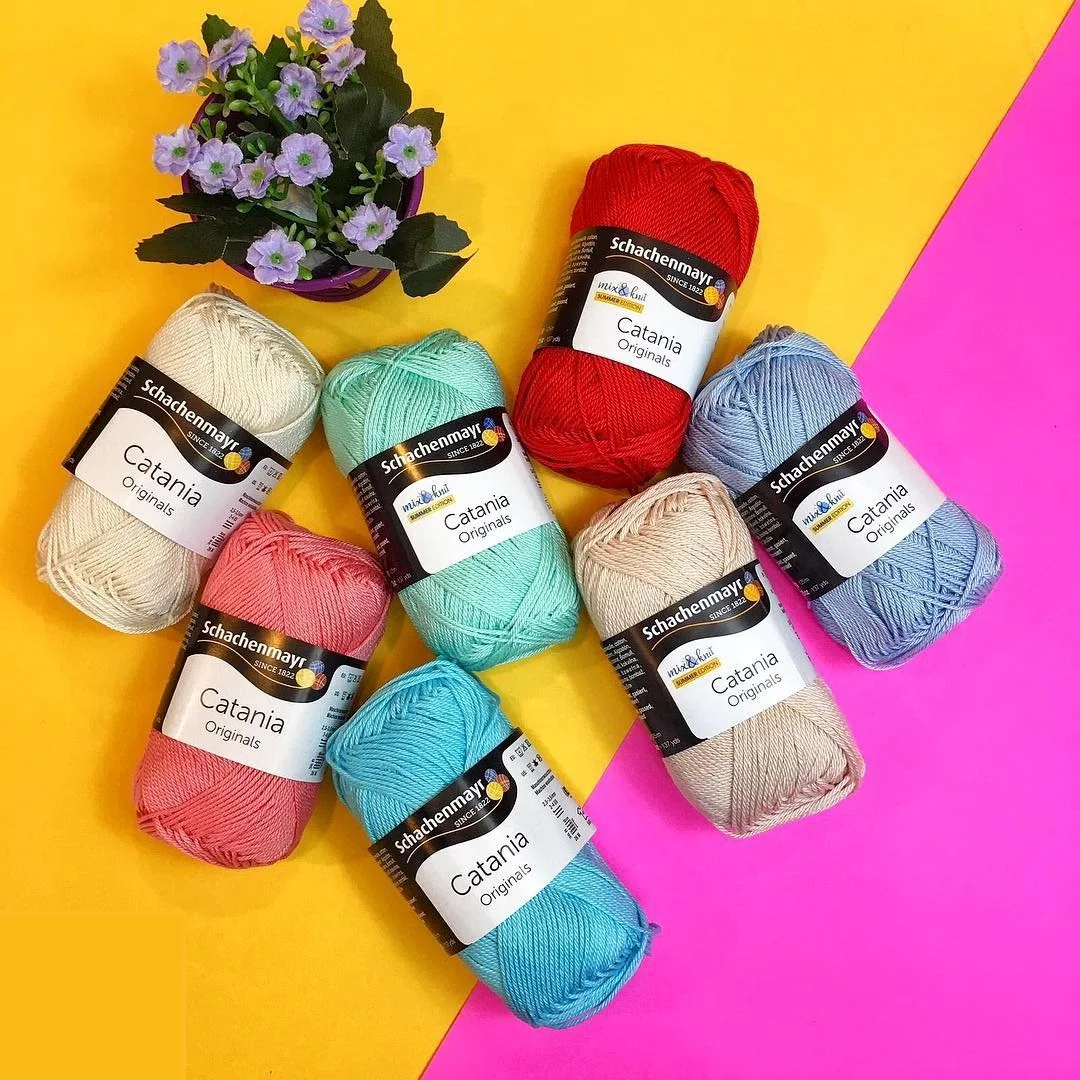 Schachenmayr Catania Originals %100 Cotton Yarn Knitting Crochet High Quality Natural Lace Thread Amigurumi Kid Craft Wool Toy
