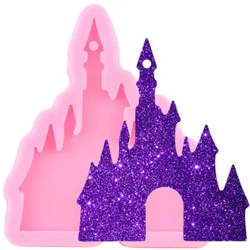 

Shiny Glossy Castle Mould Silicone for Epoxy Resin Jewellery Making Keychain Mold Pendant Polymer Clay Moulds