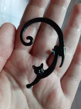 Bonitos pendientes de gato con Clip, pendientes de presión para mujer, Orecchini, pendientes para envolver, pendientes, boucle doreille Clip 2E280