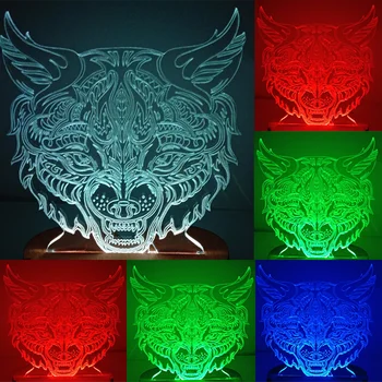 

N-048 Lynx-3D USB led Eco-friendly lamp night light, hand, table night light, home decor,