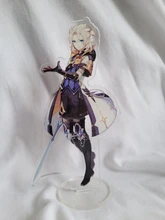 Genshin-figura de Anime de impacto Diluc Venti Klee Keqing Qiqi, soporte acrílico, modelo de placa, decoración de escritorio, señal de pie, llavero de ventilador, regalos