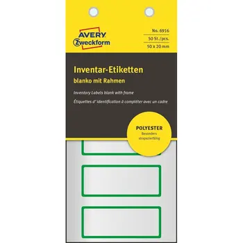 

Inventory labels Avery zweckform, 50x20mm, polyester, Green