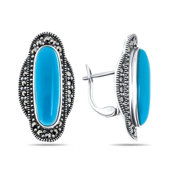 

Earrings made of silver with turquoise Sint. And Marcasite