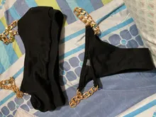 Chain Swimsuit Bikini-Set Bandeau Sexy Women Summer Biquini Peachtan Female Mellatic