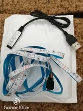Strip-Light Tv-Background-Lighting Key-Control Desk-Screen Usb-Cable Flexible-Lamp LED