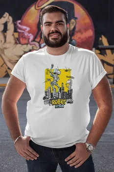 

Angemiel Wear Robot Attack White Men 'S Cotton Big Size T-Shirt