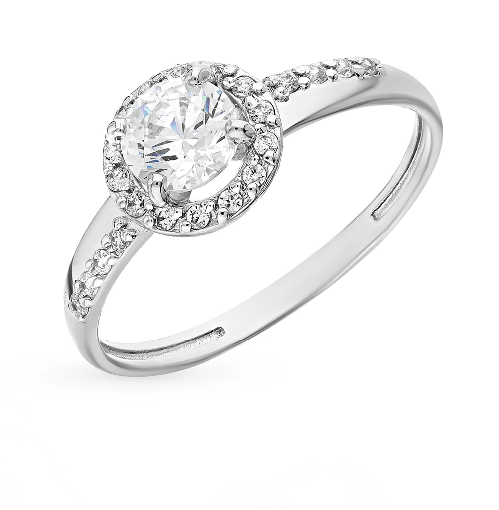 Серебряное кольцо с фианитами SUNLIGHT проба 925