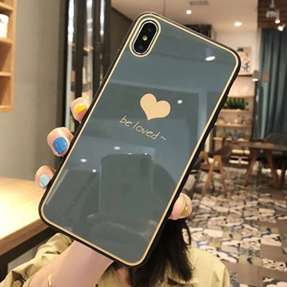 Чехол KISS Love Heart чехол из закаленного стекла для iPhone 7 8 6 6s Plus 11 Pro Max XR мягкая задняя