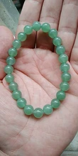 Ling Xiang-pulsera de Aventurina verde para hombre y mujer, joyería natural de moda, 4-12mm, accesorios y amuletos