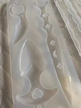 Molde de resina Epoxy para llaveros, accesorio de cristal artesanal, para defensa de los dedos, colgante, llavero, espejo, molde de silicona para Resina