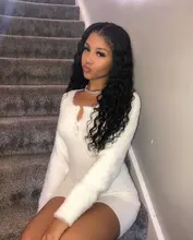 Melodie 28 30 32 pulgadas onda profunda mechones con cierre brasileño de la Virgen del pelo humano Frontal rizado mechones y 4X4 cierre