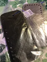 Alta calidad inferior para tejer bolsa de PU cuero de patente bolsa de accesorios rectángulo de fondo con agujeros Crochet DIY bolsa de fondo