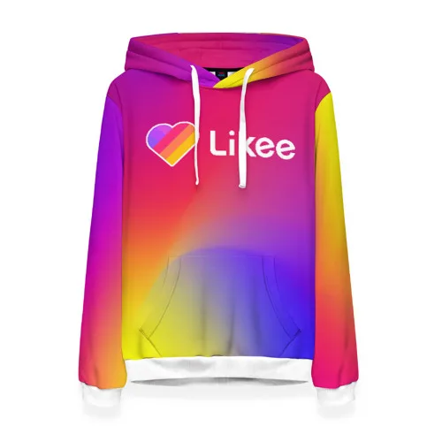 Women sweatshirt 3D "LIKEE-Paint 5", Bright color, do not fade, Lightweight sweatshirt Лайк, bright and fashionable, Like