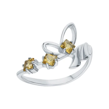

Silver ring with citrine sunlight sample 925