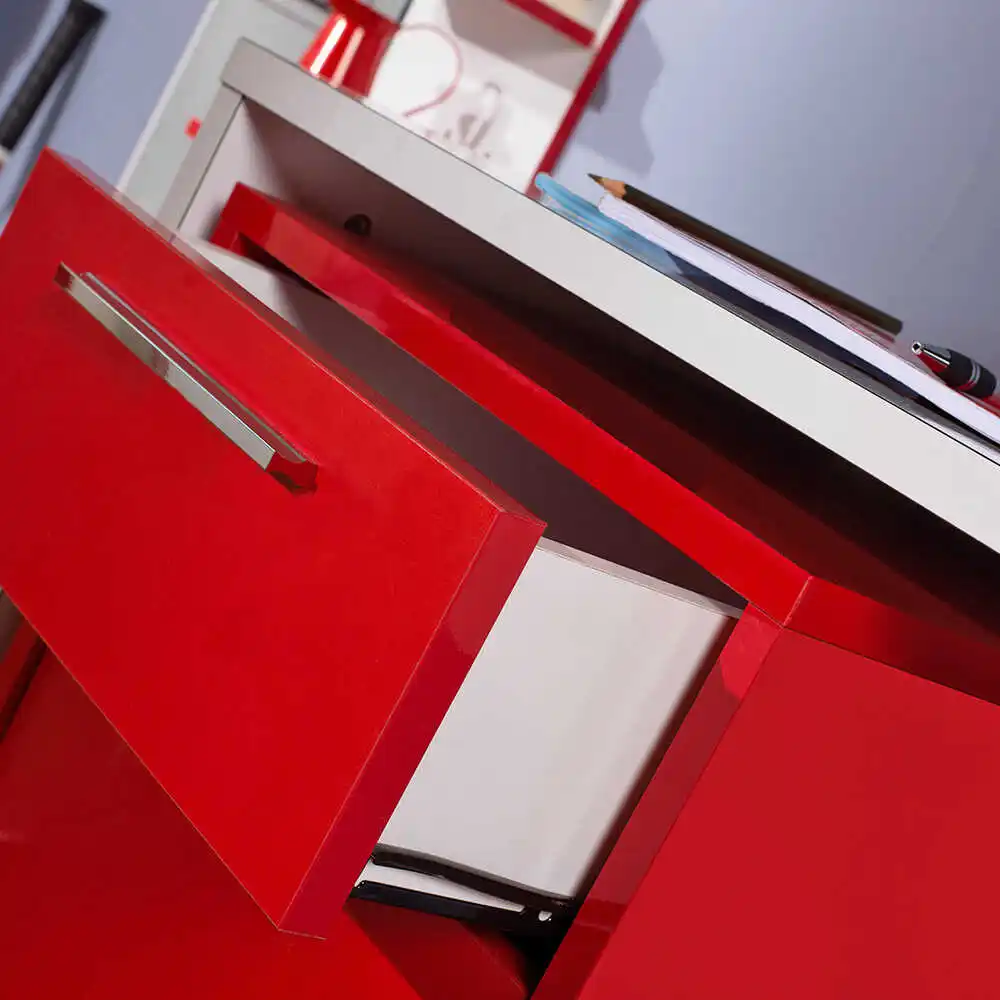 Red cabinet Stylish Modern for kids room storage arrangement decorative wooden stud quality healthy natural