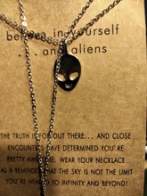 1pc nuevo plata Color damas collar alienígena creativa de moda de aleación de alienígena COLLAR COLGANTE (con)