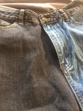 Viifaa-vaqueros de cintura alta para mujer, Vaqueros rectos informales con cremallera, color negro y azul, dos tonos, 2020