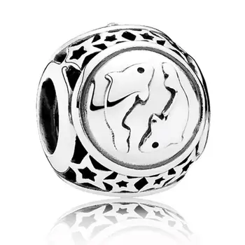 

ANGEMİEL Fish Silver Plated Zodiac Charm with His Style Of Create