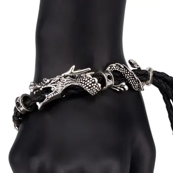 

Bracelet leather (genuine leather, sliding lock, black) 53953