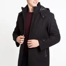 Kigili Menswear Autumn-Winter Warm Casual Overcoat High Quality Capuched Wool Coats Essentials Men's Wool Blend Jacket