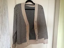 GIGOGOU solo Breasted V cuello mujeres botón árbol de Navidad negro suéter de punto Cardigan suelto de Jersey chaqueta abrigo