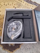 Bathroom Basin Faucet Tap Mixer Vanity-Sink Waterfall Brass Black-Plated Single-Handle