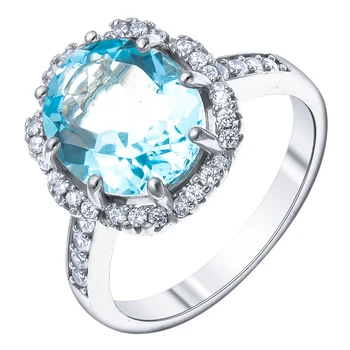 

Silver ring with Topaz and cubic zirconia
