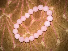 Pulsera elástica de cuarzo con piedra Natural para mujer, brazalete de color rosa en polvo, 2021