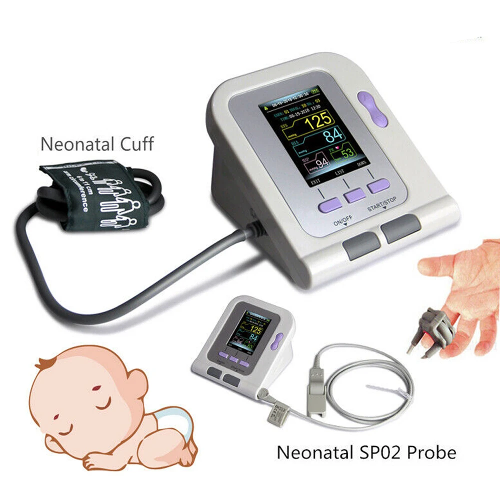 Blood Pressure Monitor Meter CONTEC08A Blood Pressure Monitor Meter Digital Arm Tensiometers Electronic Sphygmomanometer NIBP Neonate Cuff Bundle SpO2 Probe