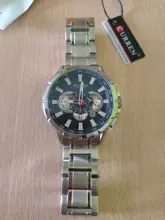 Curren-reloj para hombre, de cuarzo con cronógrafo, de pulsera, resistente al agua, deportivo, de acero inoxidable, masculino