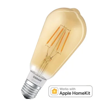 

Apple HomeKit smart + LED Edison form lamp Bluetooth E27 socket dimmable, 6 W bulb, energy Class A 4X packs
