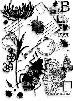 

Insect background stamp Clear Stamp for Scrapbooking Transparent Silicone Rubber DIY Photo Album Decor A529