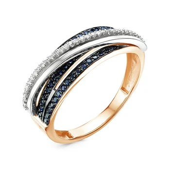 

585 sterling gold ring with stones: sapphire, diamond