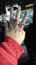 Punk Hip Pop-anillos de aleación abiertos de cuatro dedos, cadena ajustable multicapa, cadena nueva, borla, accesorios para mujeres, niñas, regalo
