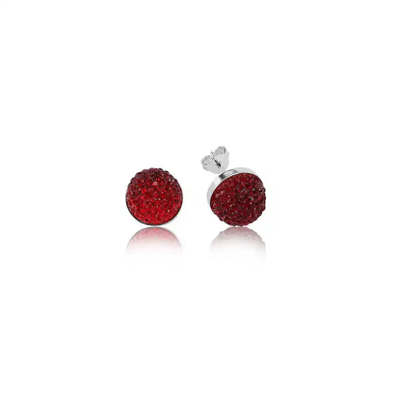 

Merve Silver Silver Red Studded Earrings