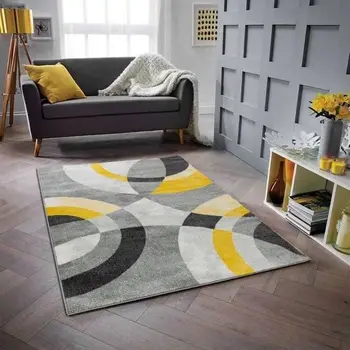 

Carpet Lounge polypropylene GALA-120x160 cm-Yellow-circulate Pattern