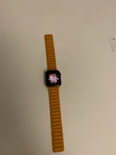 Correa de enlace de cuero para Apple watch, banda de 44mm, 40mm, 38mm, 42mm, pulsera de bucle magnético original, iWatch seires 3, 5, 4, 6 SE
