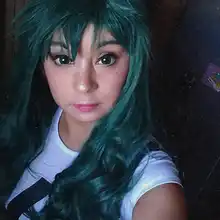 BCHR-Peluca de cabello sintético para mujer, cabellera artificial de onda larga para Cosplay, color rubio, azul, rosa, gris, púrpura, Gren, naranja, negro y marrón, para Halloween