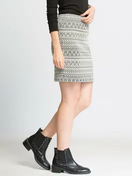 

Black Above Knee Print Skirt