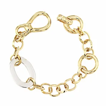 

18k gold bracelet two-color 21cm. [AA1672]