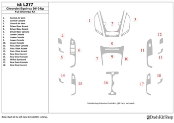 

Interior lining for Chevrolet Equinox 2010 UP. Set L277.