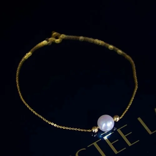 18K gold Мода жемчужный браслет Шарм 18 К золото белый крошечный дефект пресноводный жемчуг классические ювелирные изделия для женщин свадебный подарок вечерние ювелирные изделия - Цвет камня: 18K gold