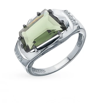 

Silver ring with crystals and cubic zirconia sunlight sample 925