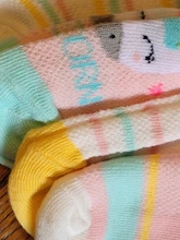 Calcetines transpirables de unicornio para bebé y niño, medias finas de malla para bebé, calcetines de algodón para niña, Miaoyoutong, 5 par/lote