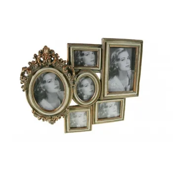 

Frame for six photos resin gold color aged. Measures: 31x39x5 cm.