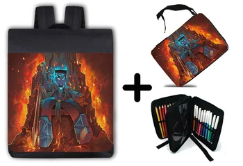 

PACK BACKPACK AND CASE KING OF THE WORLD 3D school